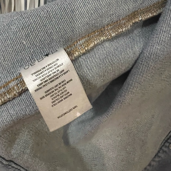 NWT Vigoss denim blue jean jacket with fringe 100% cotton size large - Picture 4 of 12